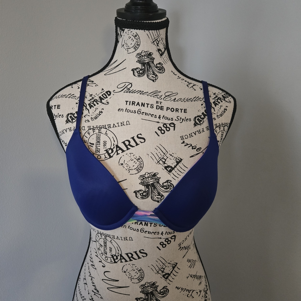 Vintage,Victoria's Secret PINK Deep Blue Bra - Picture 6 of 6